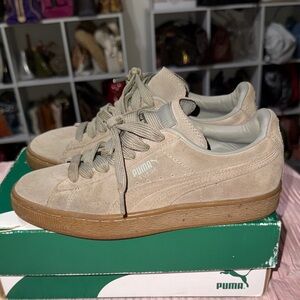 Puma Suede Sneakers in Gray and Tan